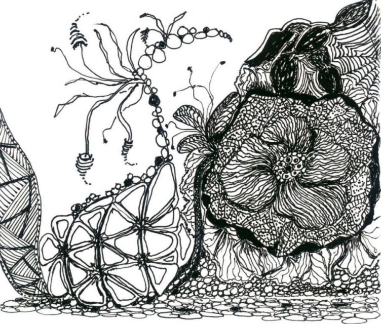 Fall Garden, fine pen art