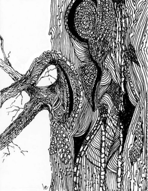 Tree Bark I, fine pen art