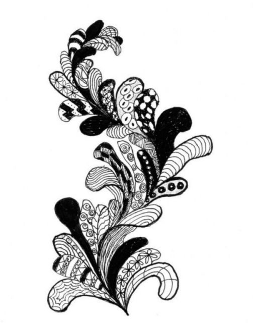 Floral Design, fine pen art